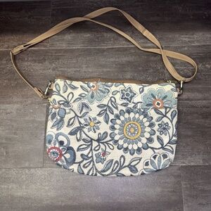 Danny K Beverly Hills Multicolor Floral Tapestry Crossbody Bag USA Made Purse